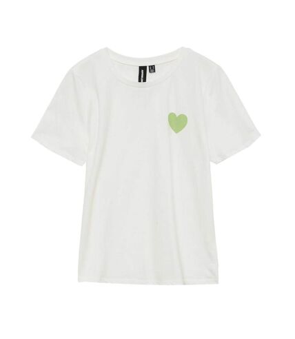 T-shirt Blanc/Vert Femme Vero Moda Julia - L