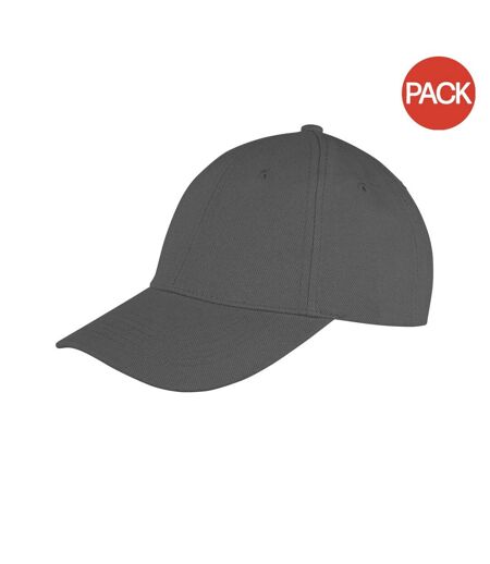 Result Unisex Core Memphis 6 Panel Baseball Cap (Pack of 2) (Charcoal) - UTBC4218