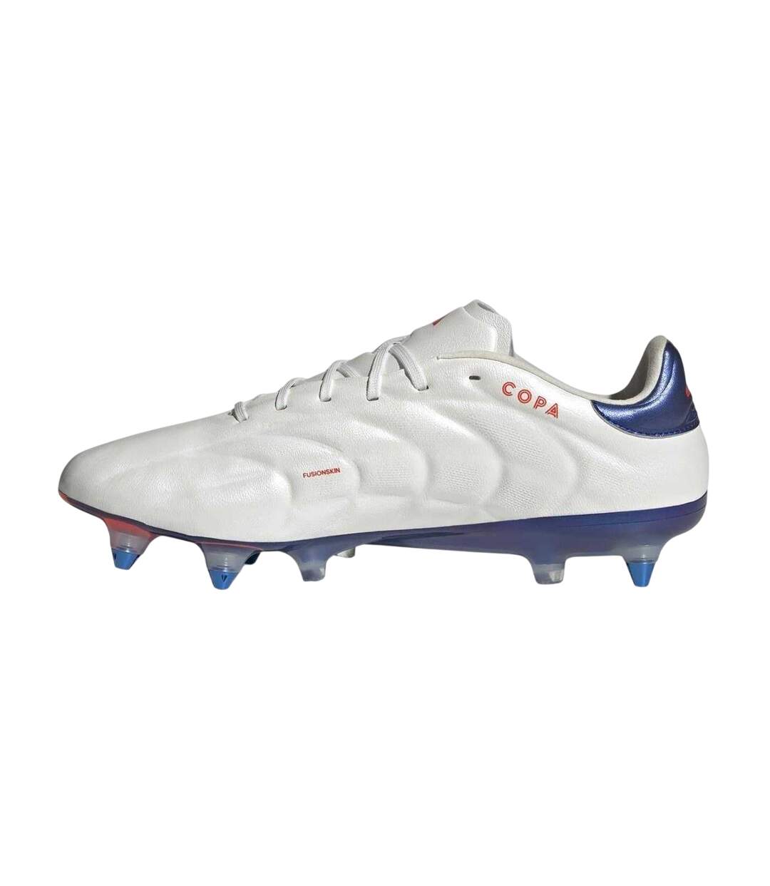 Mens Elite Leather Soft Ground Football Boots White Blue Adidas-3