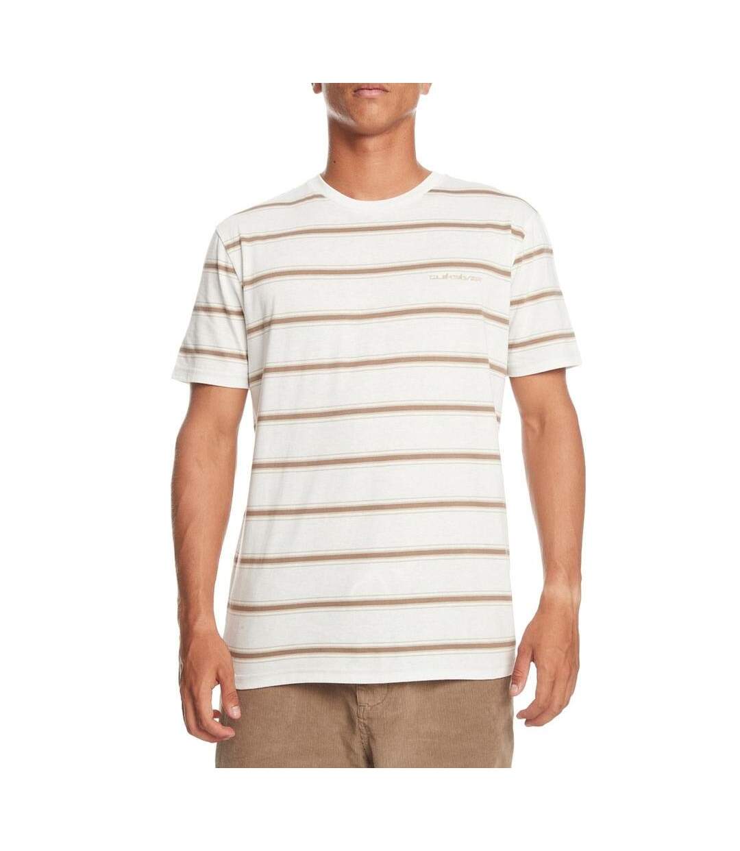 T-shirt Blanc/Marron Homme Quiksilver Between - L