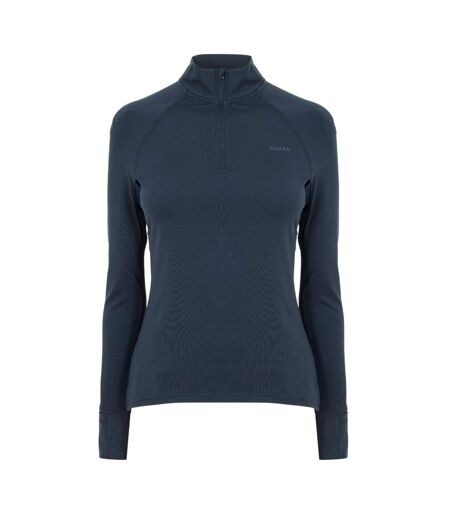 Womens/ladies Plain Long-sleeved Base Layer Top Navy USA