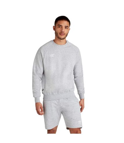 Umbro Mens Club Leisure Sweatshirt (Grey Marl/White) - UTUO132