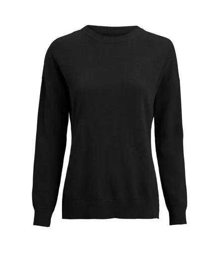 Womens/ladies Ashland Knitted Casual Sweatshirt Black James Harvest