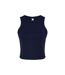 Womens/ladies micro-rib racer tank top solid navy Bella + Canvas