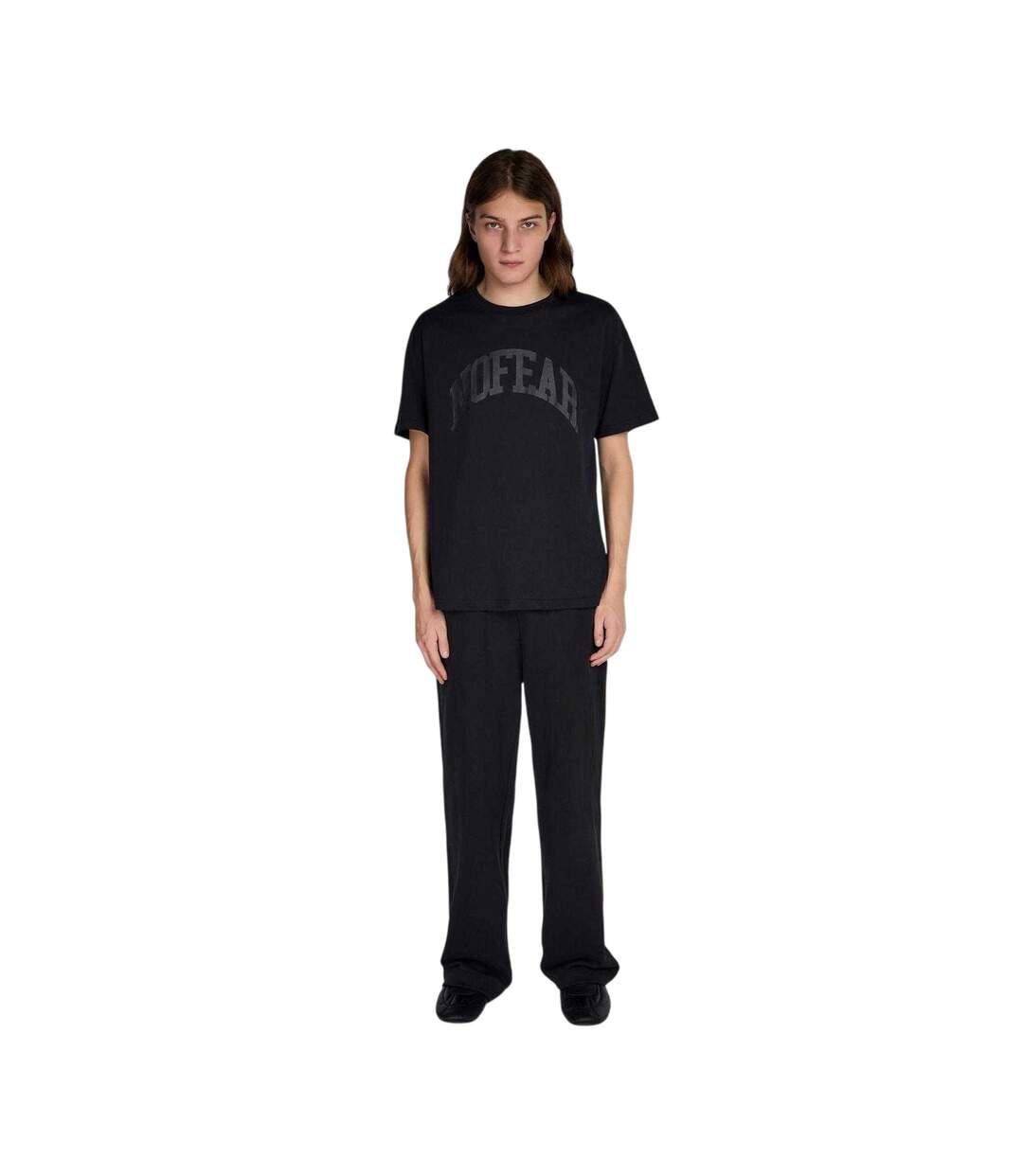 Mens Jersey Cotton Jogging Bottoms Black No Fear-1