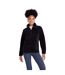 Womens/ladies Teddy Fleece Half Zip Jacket Black Animal-1