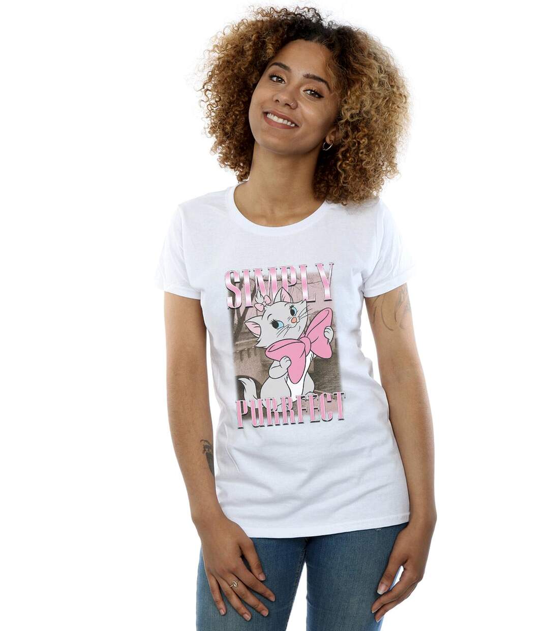 Disney - T-shirt ARISTOCATS MARIE SIMPLY PURRFECT HOMAGE - Femme (Blanc) - UTBI15719-2