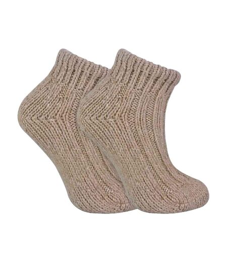 1 Pack Ladies Chunky Ribbed Low Cut Wool Blend Ankle Socks