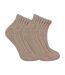 1 Pack Ladies Chunky Ribbed Low Cut Wool Blend Ankle Socks-1