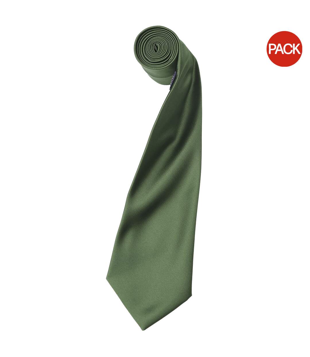 Premier Mens Plain Satin Tie (Narrow Blade) (Pack of 2) (Olive) (One Size) - UTRW6934-1