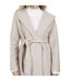 Womens/ladies Bari Belt Long Hooded Jacket Oat Marl Brave Soul-4