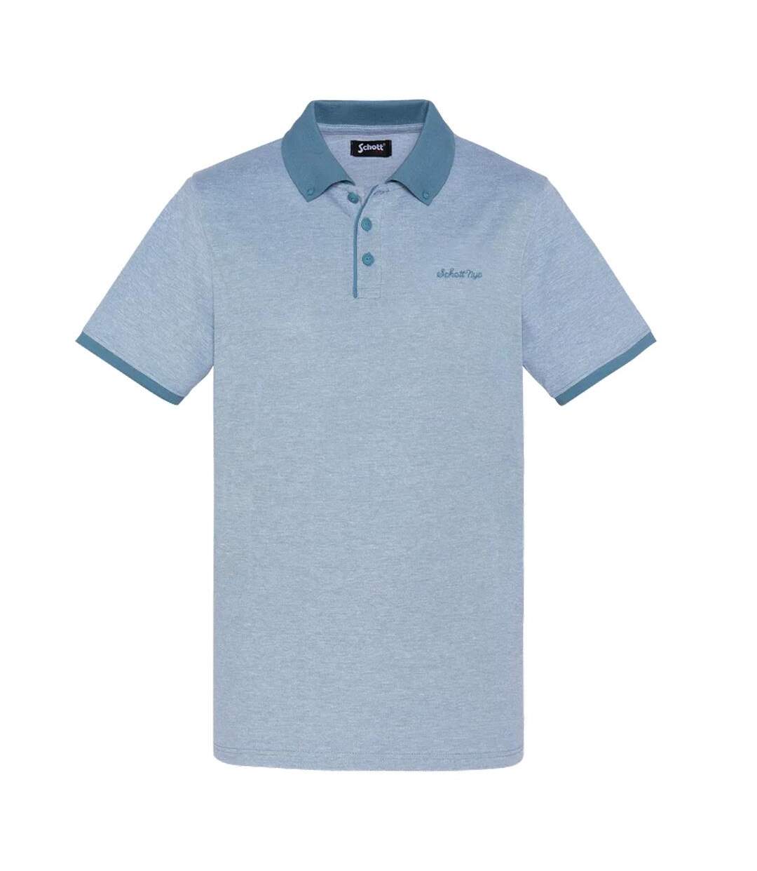 Polo bleu clair homme schott pspeny-1