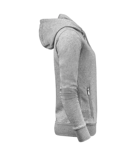Womens/ladies Westwood Full Zip Hoodie Grey Melange James Harvest
