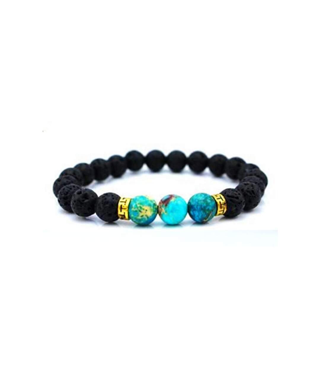 Bracelet turquoise et pierres de lave-1