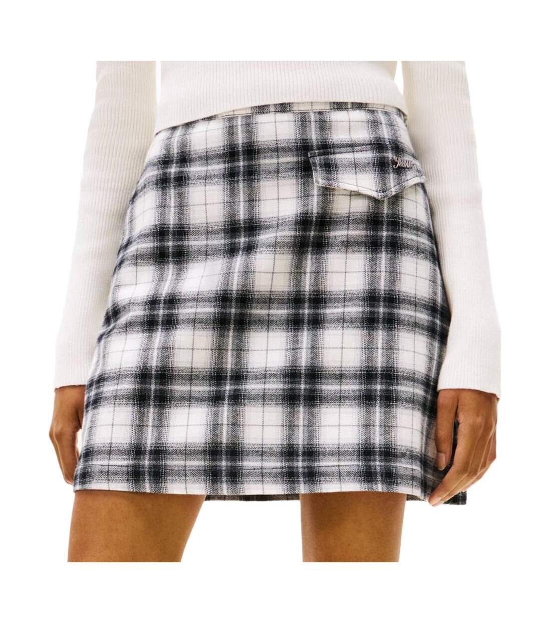 Jupe blanc/noir femme tommy hilfiger aline-1