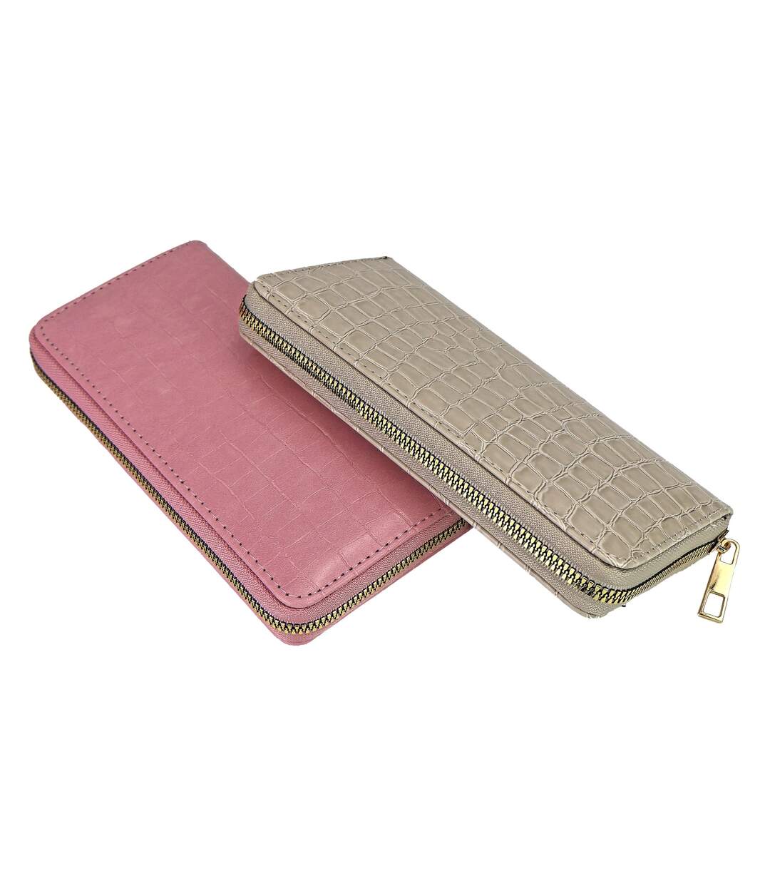Ladies Croc Print Faux Leather Wallet Compact Card Coin Purse Organiser-4