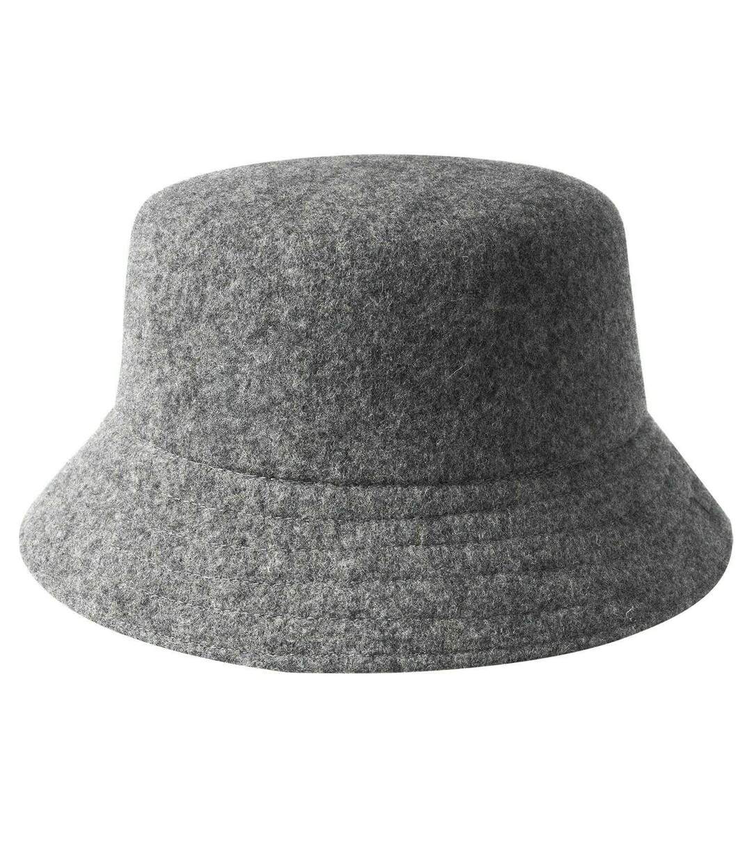 Unisex Adult Seamless Wool Casual Bucket Hat Flannel Grey Kangol-2