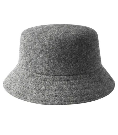 Unisex Adult Seamless Wool Casual Bucket Hat Flannel Grey Kangol