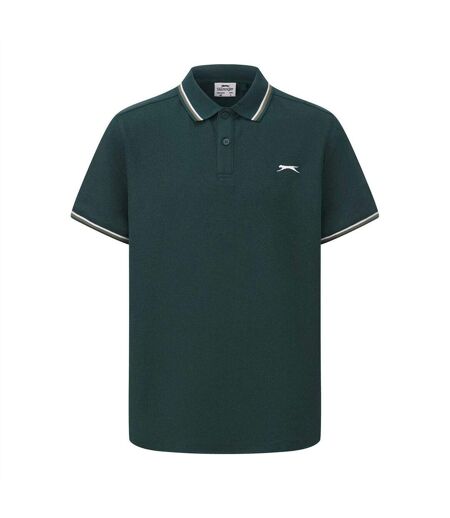 Polo Motif/style Rayure Contrastée Sur Bord Homme Vert Clair Slazenger