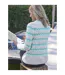 Womens/ladies Chevron Striped Soft Jumper Grey WoolOvers-2