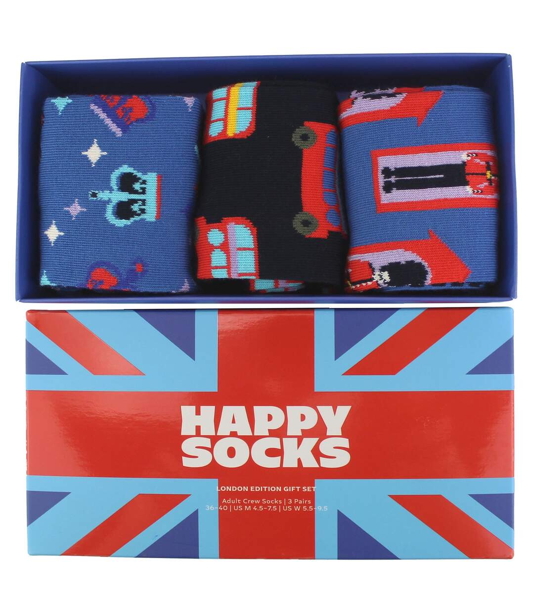 3 Pairs Unisex Socks with Union Jack in Gift Box-4