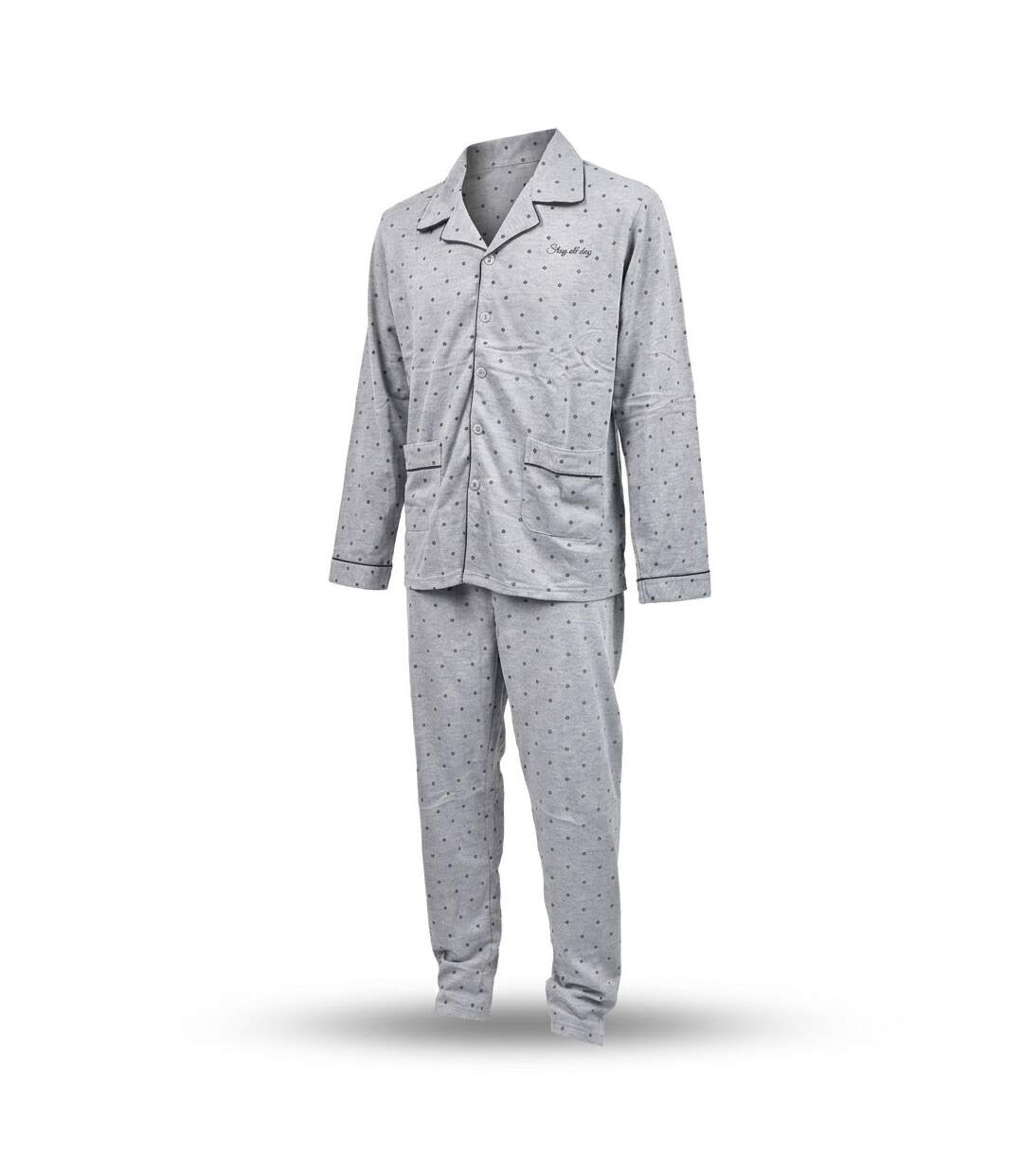OZABI Pyjama Homme Long Boutonne Col Chemise Ultra Doux-1