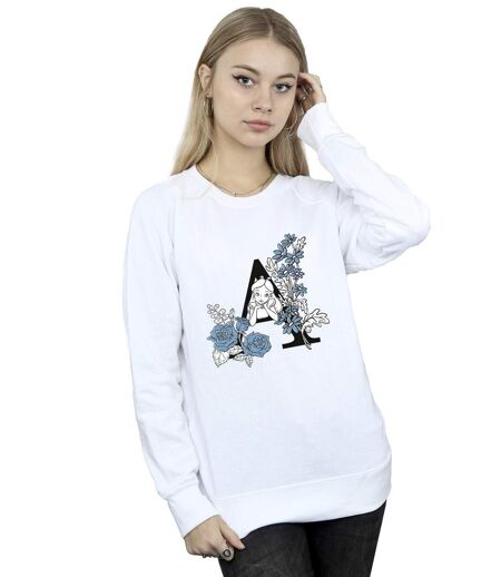 Disney Sweatshirt Womens/Ladies Alice In Wonderland Letter A (Blanc) - UTBI5898