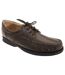 Roamers Mens Canoe Front Apron Tie Softie Leather Shoes (Brown) - UTDF619