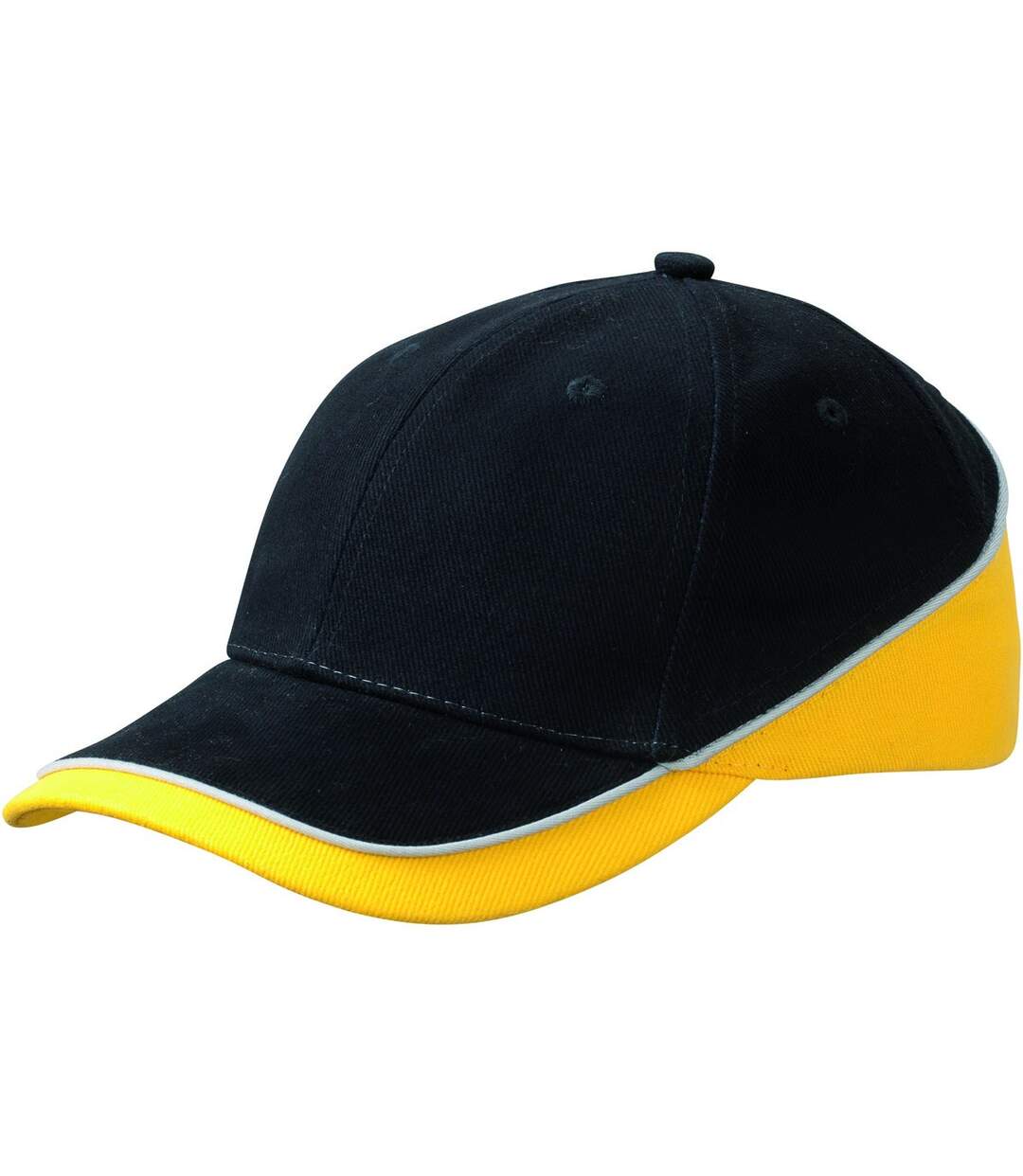 Casquette 6 panneaux 2 tons - MB6506 - noir et jaune-1