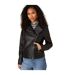 Womens/ladies faux leather biker jacket black Dorothy Perkins-1