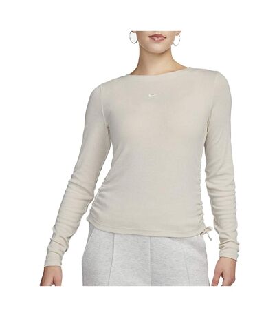 Sweat beige femme nike essntl - l