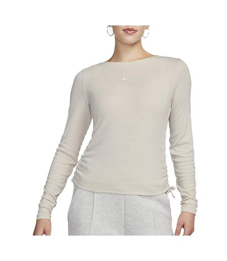 Sweat beige femme nike essntl - l