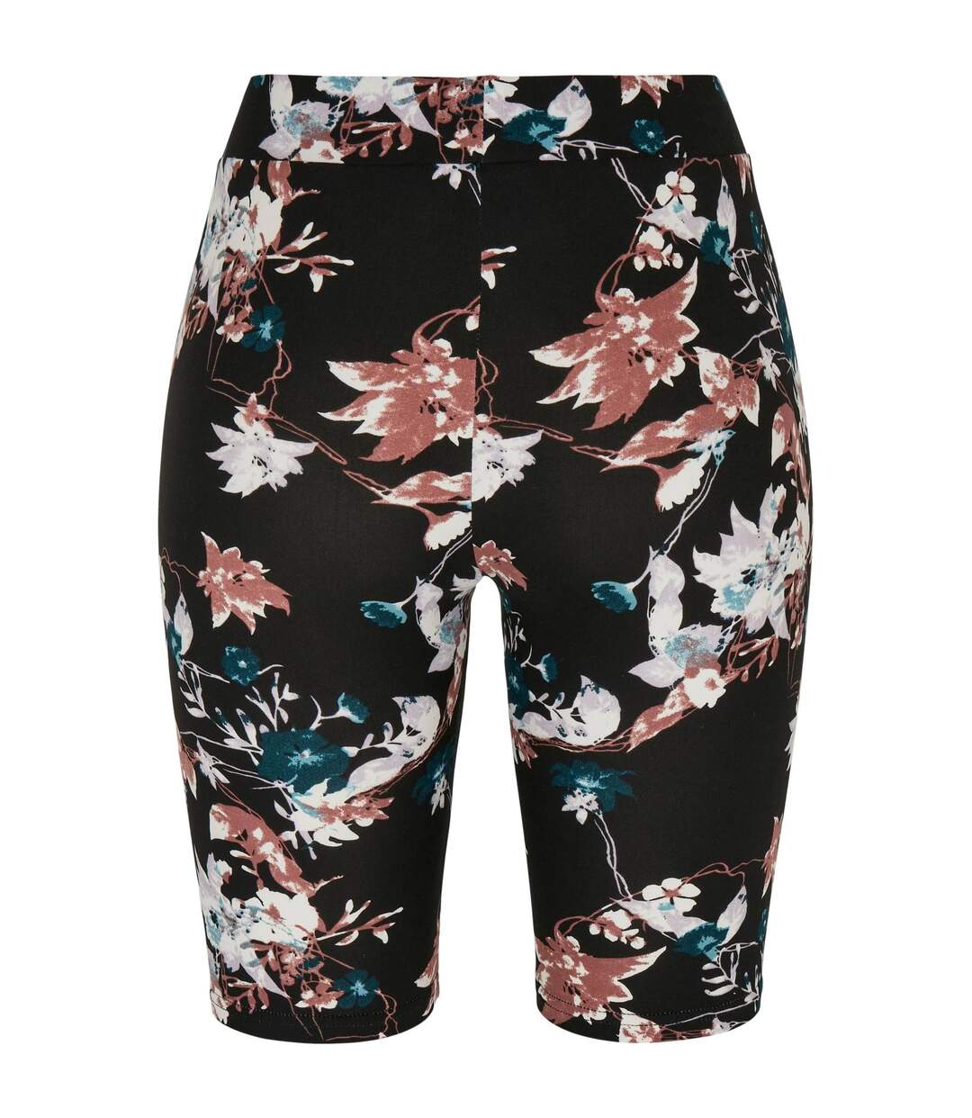 Womens/ladies Soft Flowers Cycling Shorts Black Urban Classics-2