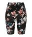 Womens/ladies Soft Flowers Cycling Shorts Black Urban Classics-2