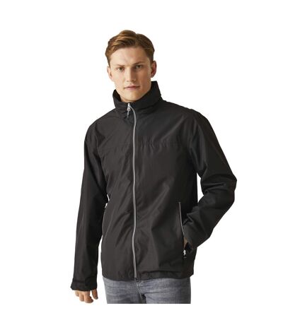 Mens Waterproof Soft Shell Jacket Black Mineral Grey Regatta Professional