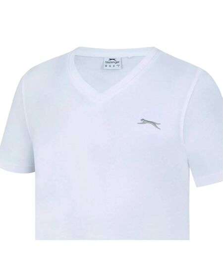 Mens Embroidered Logo Cotton T-shirt White Slazenger