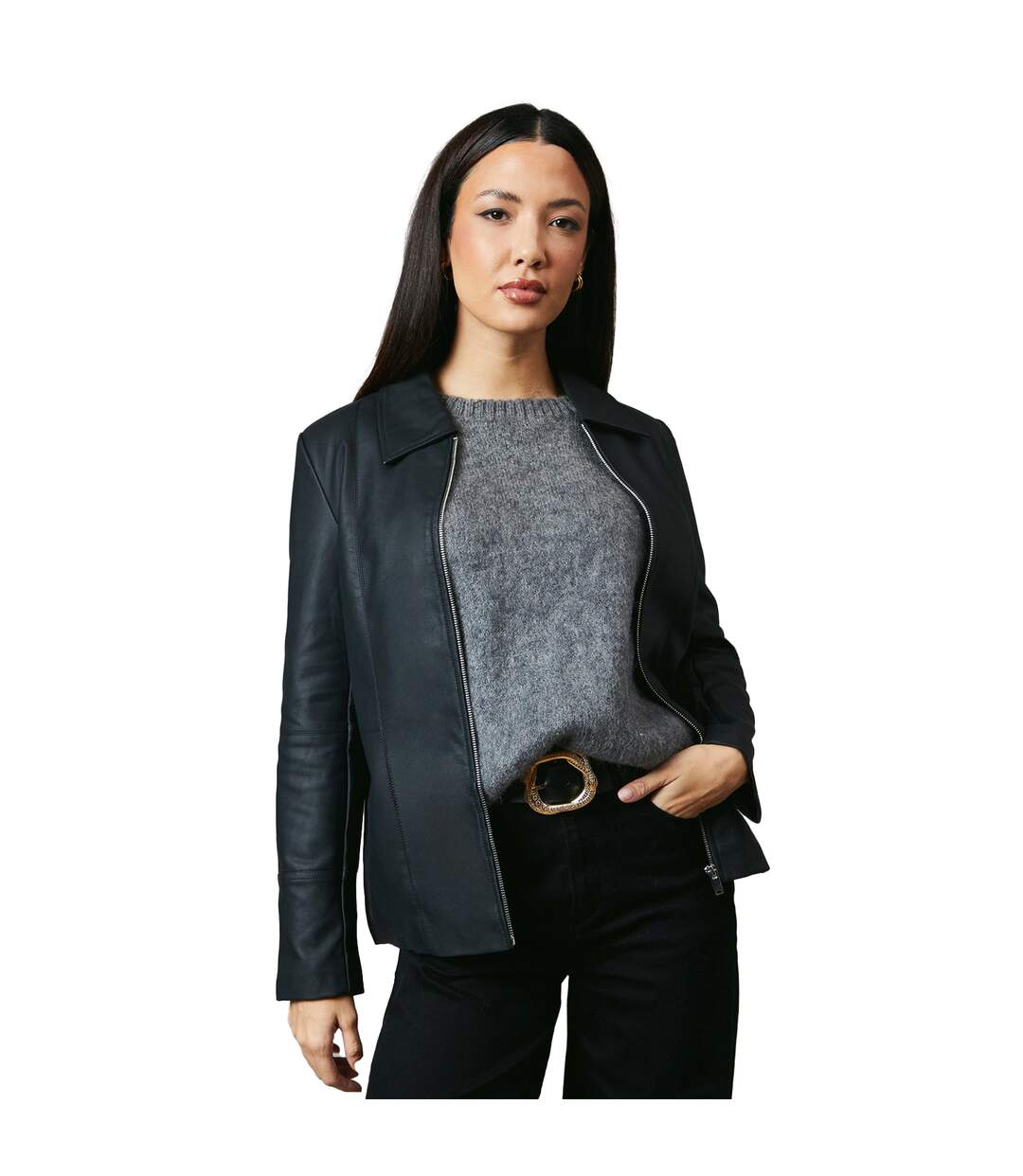 Womens/ladies button detail jacket black Principles