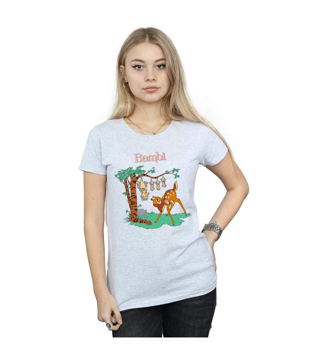 Disney - T-shirt BAMBI TILTED UP - Femme (Gris chiné) - UTBI15450-2