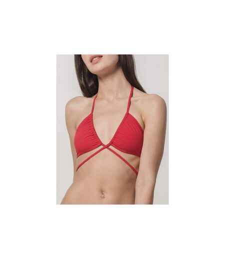 Haut maillot de bain triangle convertible Blue Sense Luna Splendida rouge