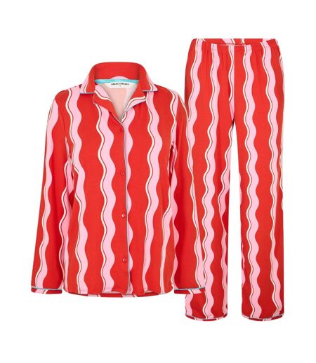 Ensemble De Pyjama Long Motif/style Gribouillis Femme Rose Urban Threads