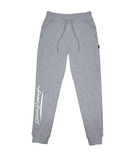 Mens Signature Logo Jogging Bottoms Grey Plein Sport