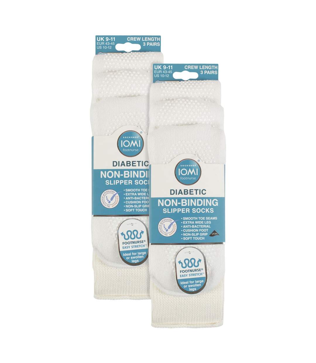 Paquet de 3 chaussettes pantoufles unisexes pour diabétiques avec poignées-2