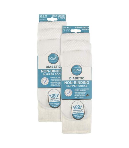 Paquet de 3 chaussettes pantoufles unisexes pour diabétiques avec poignées