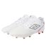 Mens Tocco V Pro Leather Firm Ground Football Boots White Silver Equestrian Red Umbro-4