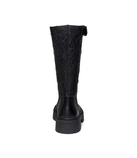 Womens/ladies Gelina Leather Knee-high Boots Black Steve Madden