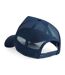 Beechfield Mens Half Mesh Trucker Cap / Headwear (Pack of 2) (French Navy/French Navy) - UTRW6695