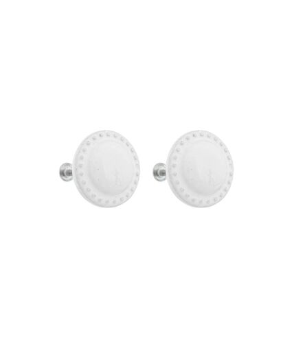 Lot de 2 Boutons de Meuble Barbara 4cm Blanc