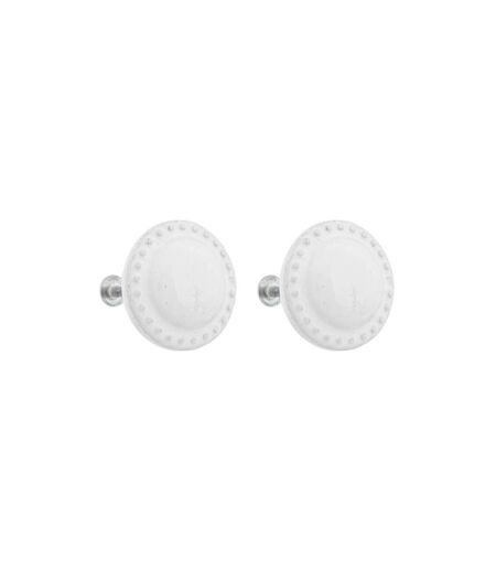 Lot de 2 Boutons de Meuble Barbara 4cm Blanc