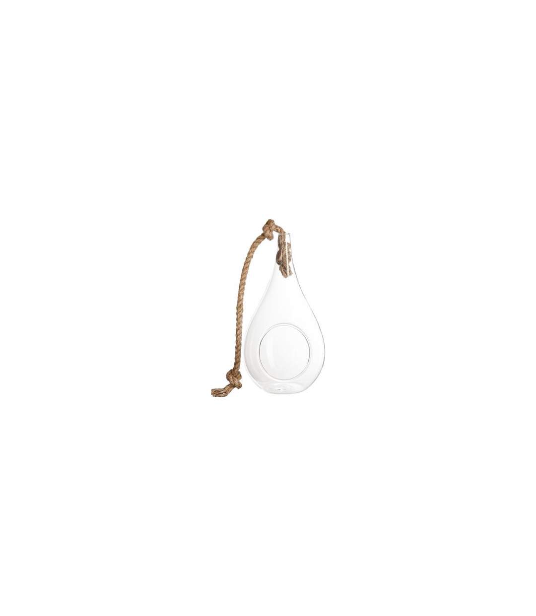 Vase Suspendu & Corde Goutte 25cm Transparent-2