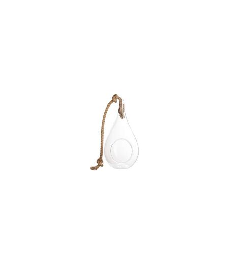 Vase Suspendu & Corde Goutte 25cm Transparent